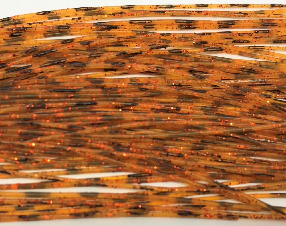 Veniard Silicone Micro Legs Pearl Flake Barred Orange Fly Tying Materials